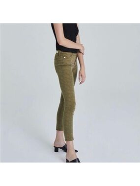 AG Adriano Goldschmied The Prima Ankle Cigarette Ankle Python Olivewood Jeans